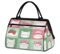Bonita bolsa de viaje con diseño de gato de fresa para mujeres, hombres, niños y niñas, bolsas de fin de semana, bolsa de viaje de 24 L para deportes, gimnasio, yoga, color, Big, Organizador de bolsas