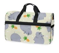 Bonita bolsa de viaje con diseño de rinoceronte y pinos para hombres, mujeres, niños, niñas, adolescentes, bolsa de gimnasio deportiva de gran tamaño con compartimento para zapatos, bolsa de