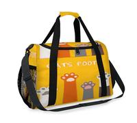 Bonita bolsa de viaje con patas de gato para niñas, niños, mujeres, hombres, gatos, fin de semana, bolsa de noche, bolsa de hombro, bolsa de equipaje para viajes, deportes, gimnasio