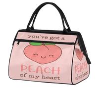 Bonita bolsa de viaje de dibujos animados de melocotón para mujeres y hombres, 24 L, bolsa de fin de semana de melocotón, bolsa deportiva para gimnasio, viajes, durante la noche, color, 24 L,