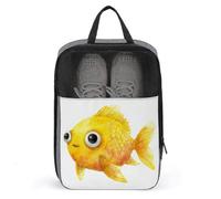 Bonita bolsa de zapatos de pez amarilla de acuarela para viajes, uso diario, bolsa de almacenamiento antipolvo para zapatos de golf