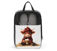 Bonita bolsa de zapatos de vaca de las Tierras Altas para viajes, uso diario, bolsa de almacenamiento antipolvo para zapatos de golf