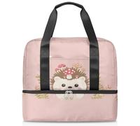 Bonita bolsa deportiva con diseño de erizo, para mujeres, hombres, niños y niñas, 21 L, para fin de semana, para viajes, gimnasio, yoga, color, Big, Organizador de bolsas