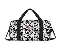 Bonita bolsa deportiva con estampado de vaca con compartimento para zapatos, animales, vacas, para fin de semana, viajes, gimnasio, organizador de equipaje para mujeres, hombres, niños y niñas
