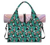 Bonita bolsa deportiva de bulldog francés con compartimento para zapatos, para perro, bulldog, fin de semana, bolsa de equipaje para gimnasio, yoga, viajes, color, L, Bolsa de viaje