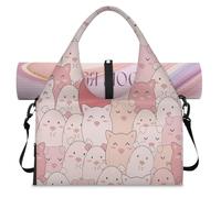 Bonita bolsa deportiva de cerdos para mujeres y hombres, bolsa de fin de semana con compartimento para zapatos, bolsa de hombro para yoga, gimnasio, viajes, color, L, Organizador de bolsas