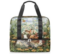 Bonita bolsa deportiva de conejillo de indias para mujeres, hombres, niños y niñas, 21 L, bolsa de fin de semana, bolsa de viaje separada para viajes, gimnasio, yoga, color, Big, Organizador de bolsas