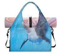 Bonita bolsa deportiva de delfín con compartimento para zapatos, delfín, animales, fin de semana, bolsa de equipaje para gimnasio, yoga, viajes, color, L, Bolsa de viaje