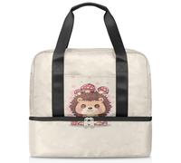 Bonita bolsa deportiva de erizo para mujeres, hombres, niños y niñas, 21 L, bolsa de fin de semana, bolsa de viaje separada para viajes, gimnasio, yoga, color, Big, Organizador de bolsas