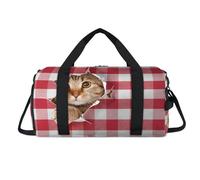 Bonita bolsa deportiva de gato británico con compartimento para zapatos, bolsa de fin de semana, bolsa de viaje para gimnasio, organizador de equipaje para mujeres, hombres, niños y niñas