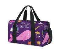 Bonita bolsa deportiva de Narwhal Unicorn para fin de semana, bolsa de viaje informal, para viajes, gimnasio, para niños, niñas, niños, mujeres y hombres