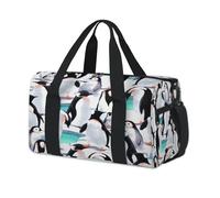 Bonita bolsa deportiva de pingüino kawaii para fin de semana, bolsa de viaje casual, para viajes, gimnasio, para niños, niñas, niños, mujeres y hombres