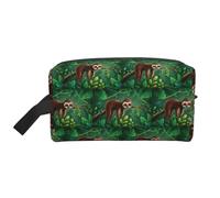 Bonita bolsa organizadora de viaje con diseño de perezoso y divertido que se relaja en el árbol de la selva, estuche de almacenamiento de alta densidad con espuma protectora para dispositivos