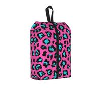 Bonita bolsa organizadora de zapatos unisex con estampado de leopardo turquesa, ligera, portátil, para vacaciones, 1 unidad, Talla única, Organizador de bolsas