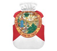Bonita botella de agua caliente con tapa suave, 1 litro, diseño de la bandera del estado de Florida (EE.UU.)