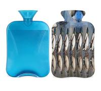 Bonita botella de agua caliente de pato con tapa, bolsa de agua caliente transparente de 2 l para compresas frías/calientes, calentador de manos pies, alivio del dolor de cuello y hombros (animal)