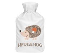 Bonita botella de agua de goma de erizo de dibujos animados con cubierta de felpa suave, bolsa de agua caliente para invierno, manos y pies, protección contra el frío, 1000 ml