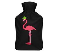 Bonita botella de agua de goma de flamenco con cubierta de felpa suave, bolsa de agua caliente para invierno, manos y pies, protección contra el frío, 1000 ml