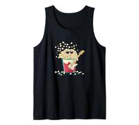 Bonita caja de palomitas de maíz con disfraz de guitarra mecedora Camiseta sin Mangas