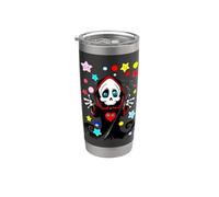 ¡Bonita calavera espeluznante, gótica en colores pastel kawaii, Grim Reaper Ghost Boo! Vaso térmico de acero inoxidable de doble pared