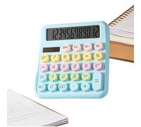 Bonita calculadora solar, dispositivo de conteo mecánico, herramienta de cálculo multicolor con pantalla clara, asistente de matemáticas académicas, equipo de oficina portátil con diseño compacto