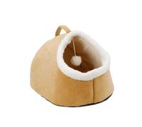 Bonita cama cueva para mascotas, ultra suave, forro polar, iglú para gatos, adorable escondite para cachorros, saco de dormir para gatitos, tienda de campaña extraíble y lavable, nido para acurrucarse