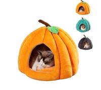 Bonita cama de calabaza para gatos de interior, casa de gato con forma de calabaza con almohada acolchada extraíble lavable, cama cueva para gatos, tienda de campaña para cachorros y gatitos