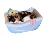 Bonita cama rascadora para gatos - Salón en forma de bañera de 20 pulgadas, nido de cartón corrugado, almohadilla protectora de muebles, artículo de juego para dormir para gatitos interiores