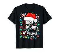 Bonita Camisa Fabulosa traviesa Divertida Pijama de Navidad Camiseta