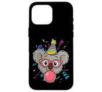 Bonita Camiseta de cumpleaños con diseño de Koala Divertida para Fiesta Carcasa para iPhone 16 Pro MAX