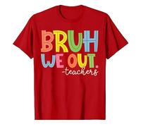 Bonita camiseta de fin de curso escolar Summer We Out Teachers Vestido verde oliva, rojo, XL