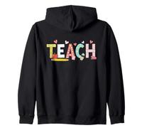 Bonita Camiseta de Maestra Teach Back to School para profesoras Sudadera con Capucha