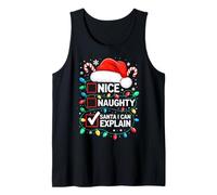 Bonita Camiseta de Papá Noel Travieso I Can Explain Funny Christmas Camiseta sin Mangas
