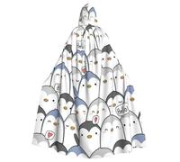 Bonita capa con capucha para adultos con estampado de pingüino, capa decorativa para fiestas, cosplay y festivales