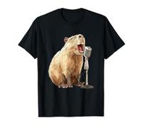 Bonita Capibara con micrófono para Amantes del Karaoke y el Canto Camiseta