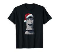 Bonita Cara de Piedra navideña para los Amantes de la Isla de Pascua Camiseta