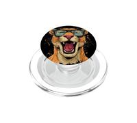 Bonita Cara de Puma con Gafas de Sol para los Amantes de los Gatos Salvajes PopSockets PopGrip para MagSafe