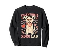 Bonita Caricatura de corazón de Perro con Forma de Cachorro de Labrador Love Paw-Ty Sudadera