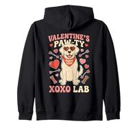 Bonita Caricatura de corazón de Perro con Forma de Cachorro de Labrador Love Paw-Ty Sudadera con Capucha