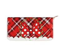 Bonita cartera con pajarita roja para niños y adultos, bolso largo de piel sintética para mujer, carteras de bolsillo portátiles Kawaii, con estampado de pajarita roja, bonita cartera portátil de gran