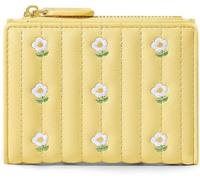 Bonita cartera pequeña de tres pliegues con estampado floral para niñas, cartera de piel sintética azul con bolsillo para efectivo, tarjetero y ventana de identificación, multicolor, Carry-On, Moderno