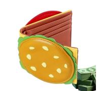 Bonita cartera pequeña, soporte plegable de piel sintética antirrobo, monedero con ranuras, para playa, al aire libre, viajes, senderismo, deportes, coche, oficina, compras, Hamburguesa, Refer to