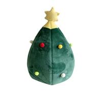 Bonita casa de gato con árbol de Navidad suave de felpa para interiores, cama antideslizante y cálida para perros pequeños y gatos