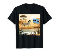 Bonita Cebra con Colores de Botswana y gráfico Natural Camiseta