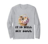 Bonita Cesta Cristiana con Gatitos de It Is Well with My Soul Manga Larga