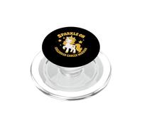 Bonita Cinta Dorada con Forma de Unicornio Que Brilla en la Infancia contra el cáncer PopSockets PopGrip para MagSafe