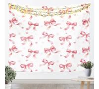 Bonita corbata Tapices Tamaño L Adorable Flor Dibujada a Mano Bowknot Círculo Geométrico Techo de Pared para Dormitorio Princesa Flores Amor Decoración Arte Colgante de Pared para Adolescentes