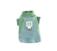 Bonita Correa a Rayas for Perros pequeños como Bichon Frise y Teddy, con Cuello Alto.(Green,S 3-5jin)