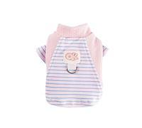 Bonita Correa a Rayas for Perros pequeños como Bichon Frise y Teddy, con Cuello Alto.(Pink,XL 12-15jin)