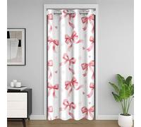 Bonita cortina de puerta de corbata 86 x 203 cm adorable flor dibujada a mano Bowknot círculo geométrico cortina para exterior princesa flores amor decoración cortinas para dormitorio